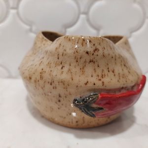 Studio Art Pottery Glazed Earthenware Chili Pepper Bowl